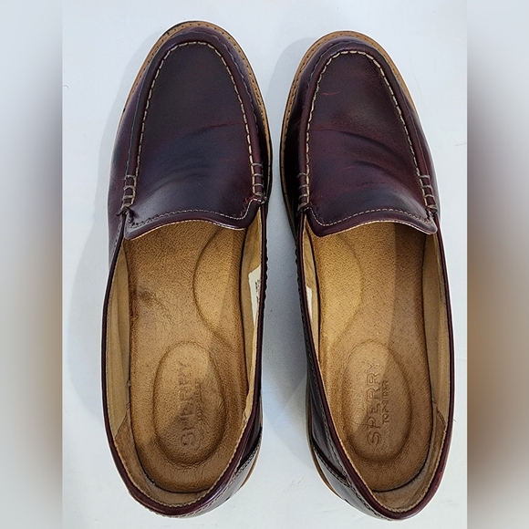 Sperry Women's Burgundy Preppy Slip-On Comfy Leather Loafers Side-In, sz 8.5 - Picture 8 of 13